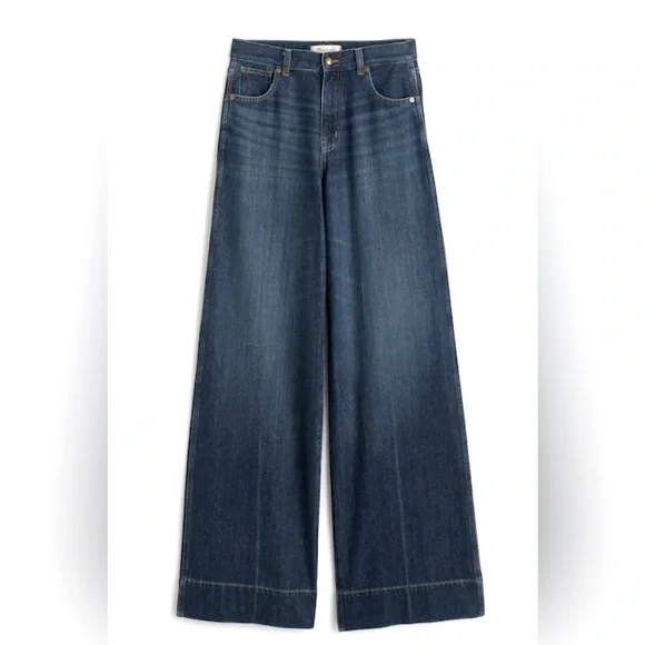 Madewell Superwide-Leg Blue Jeans Softdrape Denim Edition Size 29 NWT